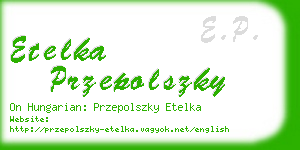 etelka przepolszky business card
